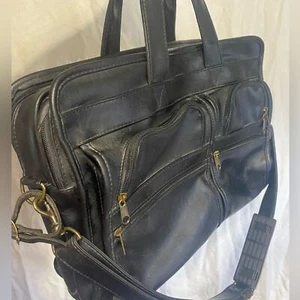USL: vintage faux leather soft briefcase - Picture 1 of 5