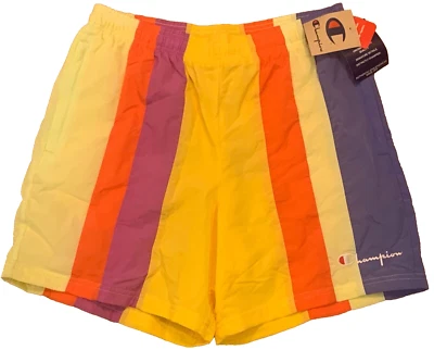 NWT Champion Multicolor Stripes Nylon & Mesh Lining Shorts Mens Size Large - Image 1 of 3