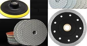 7 Inch mesh rim Porcelain Marble Blade 3+12 granite marble stone floor buffer - Picture 1 of 11
