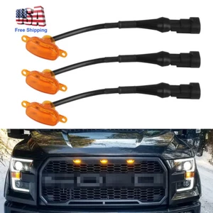 3X Smoked Amber Yellow LED Front Grille Running Lights For Ford Raptor F-150 A+ - Picture 1 of 17