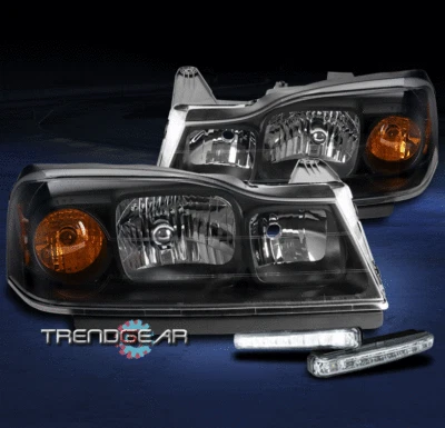 FOR 2006-2007 SATURN VUE FACTORY STYLE BLACK HEADLIGHTS LAMPS W/LED DRL SIGNAL - Image 1 of 4