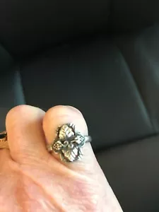 Sterling Silber Black Hills Ring mit Blattmotiv, Größe 6,25 - AOx - Bild 1 von 3