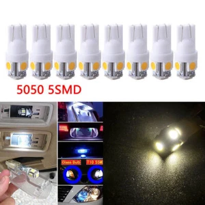 8PC Warm White T10 Car Wedge LED Interior Dome Map License Festoon Light Bulb ` - Picture 1 of 8