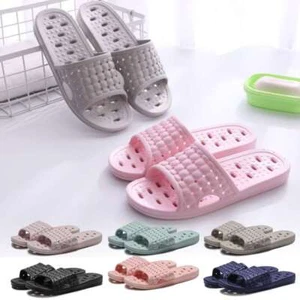 Womens Men Shower Shoes Quick Dry Non-Slip Bathroom Slippers Dorm Home Slides - Picture 1 of 18