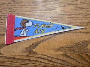 Vintage Peanuts SNOOPY RED BARON "Flying Ace" Small Pennant Never Used - Picture 1 of 8