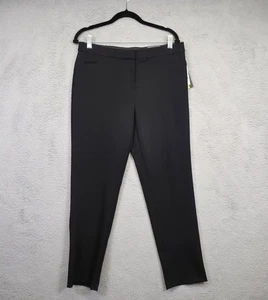 Alfani Dress Pants Womens 10P Petite Black Straight Comfort Waist Preppy Office - Foto 1 di 11