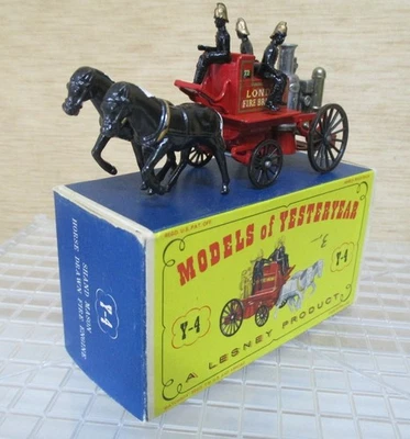 Modelos Matchbox de antaño: Nº Camión de bomberos Shand Mason Horse Draw Y-4 en embalaje original - Imagen 1 de 3