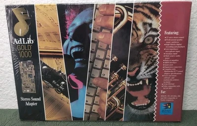 AdLib Gold 1000 Stereo Sound Adapter Card RARE SEALED 1992 Collector's Item - Image 1 of 4