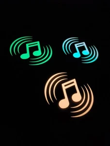 Glow In The Dark Vinyl Decals Circled Music Note Medium Size Lit Studios New - Picture 1 of 19