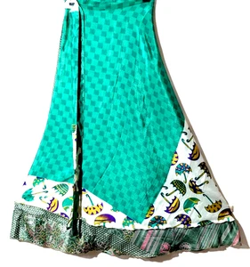 Incredible-art Vintage Silk Sari Magic Wrap Skirt Reversible Double Layer skirt, - Picture 1 of 6