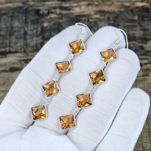 Amazing Smoky Topaz Gemstone 925 Sterling Silver Handmade Jewelry Earrings Gifts - Picture 1 of 4