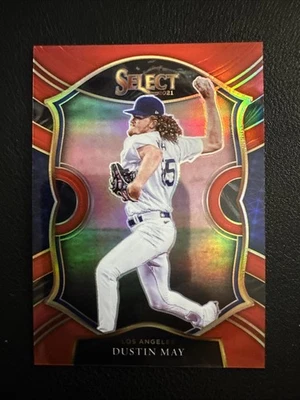 2021 Panini Select - Concourse Dustin May #25 Red Prizm /199 - Image 1 of 4