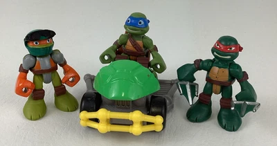 Teenage Mutant Ninja Turtles Half Shell Heroes PVC Figures Mikey Raph Leo Lot - Image 1 of 4