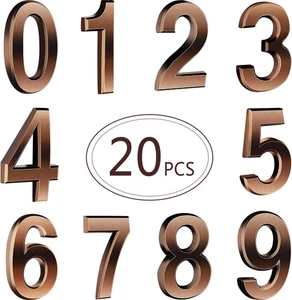 20 Pieces House Numbers Mailbox Numbers 0-9, 3D Door Address Numbers Self Adhesi - Picture 1 of 12