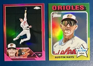 Austin Hays Lot (2) 2024 Topps Heritage High Refractor /699 2023 Pink /399 - Picture 1 of 2