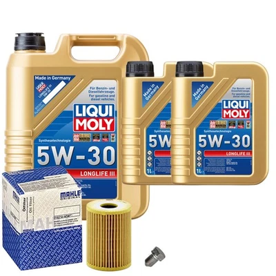 Motoröl 5W30 LIQUI MOLY Longlife Iii 7L+MAHLE Ölfilter+Ölablassschraube