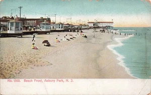 ASBURY PARK NJ BEACHFRONT c1910 VINTAGE POSTCARD 111225 U - Foto 1 di 2