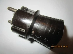 antiker alter Schukostecker aus Bakelit Netzstecker - Bild 1 von 4
