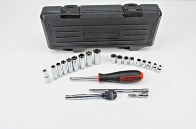 GEARWRENCH 22 Pc. 1/4" Drive 6 & 12 Pt Standard & Deep Mechanics Tool Set Metric - Image 1 of 4