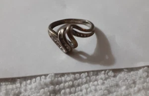 Vintage Sterling Silver 925 Twisted Multi-Band Ring w/ Clear Stones – Size 5.5 - Picture 1 of 9