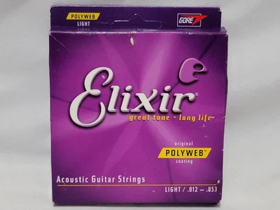 NUEVO (Leer) Cuerdas para Guitarra Acústica Elixir Polyweb Medidor de Luz .012 - Acero .053 Foto 1 de 4