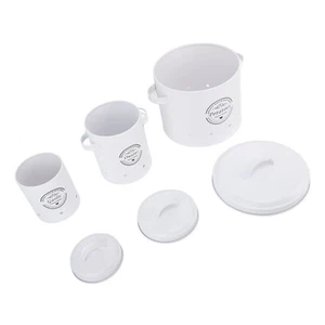 (White)3PCS Potato Onion Storage Bin Carbon Steel Farmhouse Potatoes Holder K AU - Picture 1 of 12
