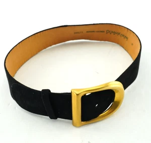 Vintage Donnan Karan M 200411 camoscio nero con fibbia colore oro pelle - Foto 1 di 5