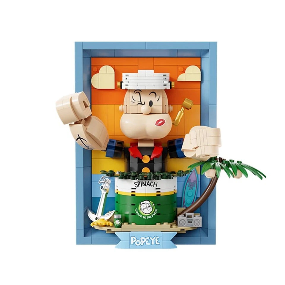 PANTASY Popeye Arte 3D - Audaz y Dinámico Destacado Pantalla Bloques de Construcción Set Co Foto 1 de 4