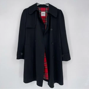 Moschino Abrigo Barato y Chic Cinturón 100% Lana Trench Negro Italia De Colección Nuevo 6 - Imagen 1 de 11