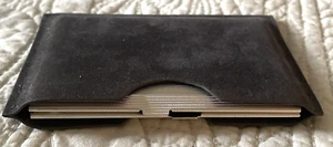 MERCEDES-BENZ BUSINESS CARD HOLDER with SUEDE COVER, NEW OLD STOCK - Picture 1 of 8