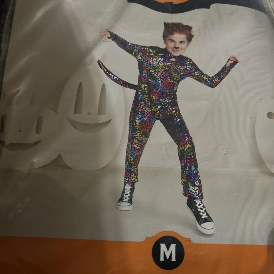 Детский комбинезон костюм леопарда из радужной фольги с диким котом для Хэллоуина 8, средний No1278 - Изображение 1 из 1