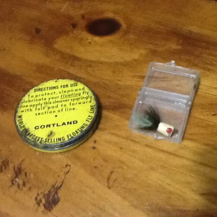 LIMPIADOR DE LÍNEA DE MOSCAS CORTLAND ANTIGUO DE COLECCIÓN, FLOTE COTE & POPPER BUG DE COLECCIÓN  Foto 1 de 4