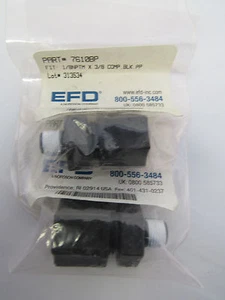 EFD #7610BP 1/8NPTM X 3/8 COMP. LOTE DE 2 ACCESORIOS BLK.PP - Imagen 1 de 3