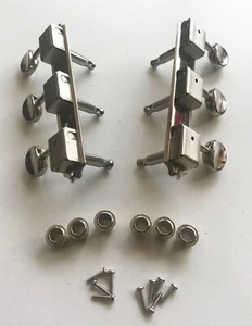 3-On-Plate Waffle-back Series Guitar Tuners Machine Heads Nickel Buttons - Picture 1 of 5