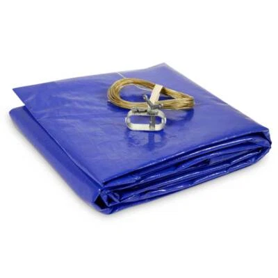 POOL TOTAL Sommer- Winter Abdeckplane für runde Pools | Poolabdeckung blau/schwarz 250 g/m²