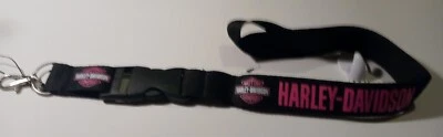 Harley Davidson - LLAVERO CORDÓN (Negro con Rosa) ENVÍO GRATUITO EE. UU. Vendedor Foto 1 de 4