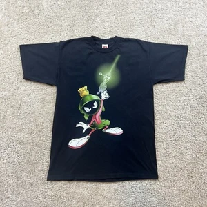 RARA camicia vintage Looney Tunes nera Marvin il marziano anni 90 - grande - Foto 1 di 5