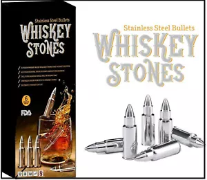 Whiskey Stone Bullets Stainless Steel Xmas Gift - Picture 1 of 4