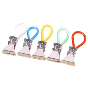 5Pcs Metal Towel Clips Kitchen Bathroom Laundry Hanging Storage Clamps Pegs - Picture 1 of 8
