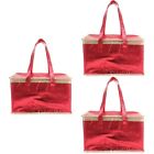  3 Count Grocery Cooler Bag Pizza Bags for Insulated with Zipper