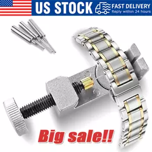 Metal Adjustable Watch Band Strap Bracelet Link Pin Remover Repair Tool Kit US - Picture 1 of 11