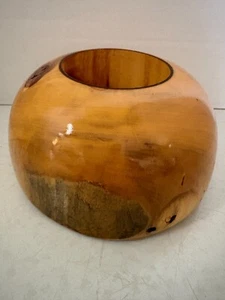 Handcrafted ASPEN Wood Votive Holder Signed by DON NOBLE Made in Colorado - Picture 1 of 5