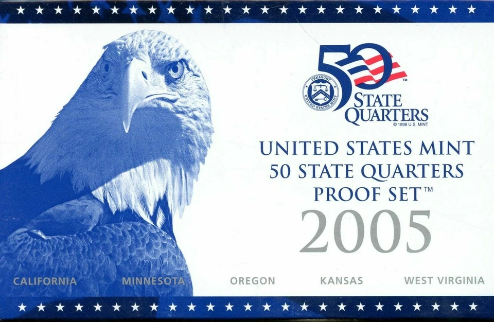 2005-S US Proof State Quarter Mint Set 5 Coins BU CN CLAD 20utc0801 - Image 1 of 4