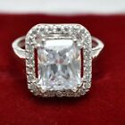 Awesome AAA 3.5 Carat Certified Created Lovely-white 925 Silver Diamond Ring Lab
