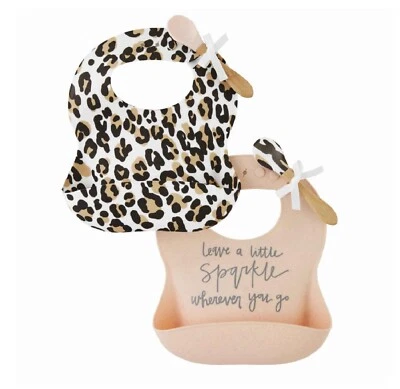 Babero y cuchara de silicona para bebé Mud Pie E2 11330021 - Elige diseño Foto 1 de 2