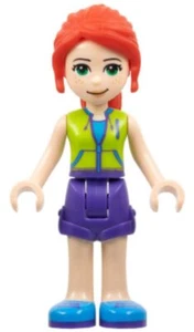 LEGO® Minifig frnd349 - Friends Mia - Dark Purple Shorts, Lime Jacket Top - Picture 1 of 1