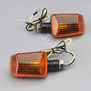 2x Motorcycle Motorbike Bulb Amber Turn Signal Indicators Light Orange Lens 12V - Imagen 1 de 5