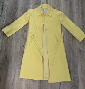 Vintage London Nebel einreihiger Regen-Trenchcoat gelb 8 Reg Baltimore Small - Bild 1 von 14