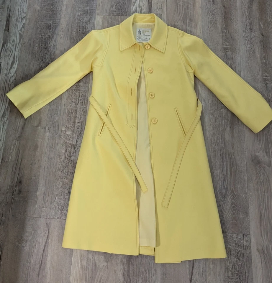 Vintage London Fog Single Breasted Rain Trench Coat Yellow 8 Reg Baltimore Small - Image 1 of 4