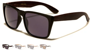 Mens Womens CLASSIC VINTAGE RETRO Style SUNGLASSES Faux Wood Colorful Frame - Picture 1 of 13